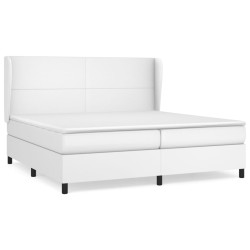 vidaXL Giroletto a Molle con Materasso Bianco 200x200cm in Similpelle