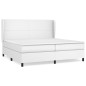 vidaXL Giroletto a Molle con Materasso Bianco 200x200cm in Similpelle