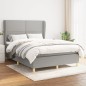 vidaXL Giroletto a Molle con Materasso Grigio Chiaro 140x200cm Tessuto