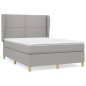 vidaXL Giroletto a Molle con Materasso Grigio Chiaro 140x200cm Tessuto