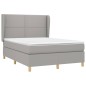 vidaXL Giroletto a Molle con Materasso Grigio Chiaro 140x200cm Tessuto