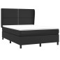 Giroletto a Molle con Materasso Nero 140x190 cm in Similpelle