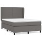 Giroletto a Molle con Materasso Grigio 140x200 cm in Similpelle