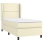 Giroletto a Molle con Materasso Crema 100x200 cm in Similpelle