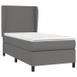 Giroletto a Molle con Materasso Grgio 90x200 cm in Similpelle