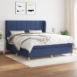 vidaXL Giroletto a Molle con Materasso Blu 180x200 cm in Tessuto