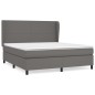 Giroletto a Molle con Materasso Grigio 160x200 cm in Similpelle
