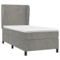 Giroletto a Molle con Materasso Grigio Chiaro 90x200 cm Velluto