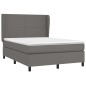 vidaXL Giroletto a Molle con Materasso Grigio 140x190 cm in Similpelle