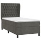 Giroletto a Molle con Materasso Grigio Scuro 80x200 cm Velluto