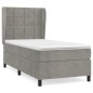vidaXL Giroletto a Molle con Materasso Grigio Chiaro 100x200cm Velluto