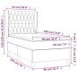 Giroletto a Molle con Materasso Grigio Scuro 90x190 cm Velluto