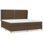 vidaXL Giroletto a Molle con Materasso Marrone Scuro 200x200cm Tessuto
