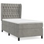 vidaXL Giroletto a Molle con Materasso Grigio Chiaro 100x200cm Velluto