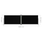 vidaXL Tenda da Sole Laterale Retrattile Nera 180x600 cm