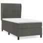 vidaXL Giroletto a Molle con Materasso Grigio Scuro 100x200 cm Velluto