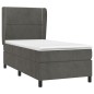 vidaXL Giroletto a Molle con Materasso Grigio Scuro 100x200 cm Velluto