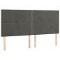 Giroletto a Molle con Materasso Grigio Scuro 200x200 cm Velluto