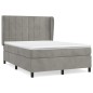vidaXL Giroletto a Molle con Materasso Grigio Chiaro 140x200cm Velluto