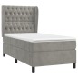 vidaXL Giroletto a Molle con Materasso Grigio Chiaro 90x190 cm Velluto