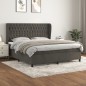 vidaXL Giroletto a Molle con Materasso Grigio Scuro 180x200 cm Velluto
