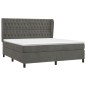 vidaXL Giroletto a Molle con Materasso Grigio Scuro 180x200 cm Velluto