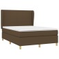 vidaXL Giroletto a Molle con Materasso Marrone Scuro 140x190cm Tessuto