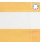 Paravento Balcone Bianco e Giallo 120x300 cm Tessuto Oxford Paravento Balcone Bianco e Giallo 120x300 cm Tessuto Oxford