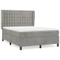 Giroletto a Molle con Materasso Grigio Chiaro 140x200cm Velluto