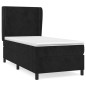 vidaXL Giroletto a Molle con Materasso Nero 80x200 cm in Velluto