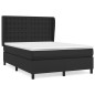vidaXL Giroletto a Molle con Materasso Nero 140x190 cm in Similpelle