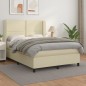 Giroletto a Molle con Materasso Crema 140x200 cm in Similpelle