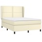 Giroletto a Molle con Materasso Crema 140x200 cm in Similpelle