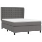 Giroletto a Molle con Materasso Grigio 140x200 cm in Similpelle