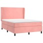 Giroletto a Molle con Materasso Rosa 140x200 cm in Velluto
