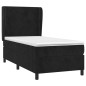 vidaXL Giroletto a Molle con Materasso Nero 90x200 cm in Velluto