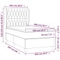 Giroletto a Molle con Materasso Blu Scuro 100x200 cm in Velluto