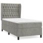 Giroletto a Molle con Materasso Grigio Chiaro 80x200 cm Velluto