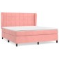 Giroletto a Molle con Materasso Rosa 180x200 cm in Velluto