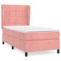 vidaXL Giroletto a Molle con Materasso Rosa 90x190 cm in Velluto