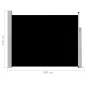 Tenda Laterale Retrattile per Patio 140x500 cm Nera
