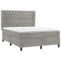 Giroletto a Molle con Materasso Grigio Chiaro 140x200cm Velluto
