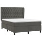 Giroletto a Molle con Materasso Grigio Scuro 140x190 cm Velluto