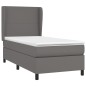 Giroletto a Molle con Materasso Grigio 100x200 cm in Similpelle