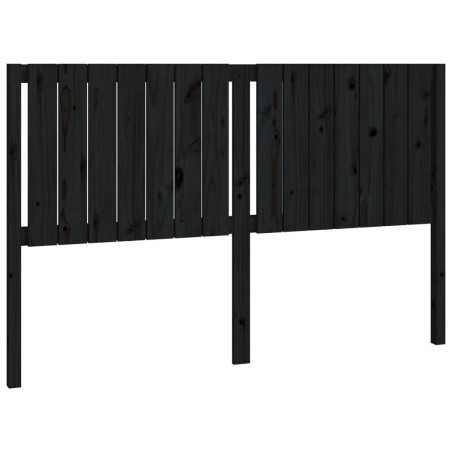 Testiera per Letto Nera 155,5x4x100cm in Legno Massello di Pino
