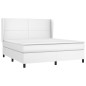 vidaXL Giroletto a Molle con Materasso Bianco 180x200 cm in Similpelle