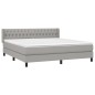 vidaXL Giroletto a Molle con Materasso Grigio Chiaro180x200 cm Tessuto