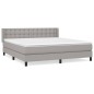 vidaXL Giroletto a Molle con Materasso Grigio Chiaro180x200 cm Tessuto