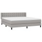 vidaXL Giroletto a Molle con Materasso Grigio Chiaro180x200 cm Tessuto