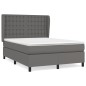 vidaXL Giroletto a Molle con Materasso Grigio 140x190 cm in Similpelle